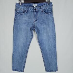 Cello Women's Mid-Rise Light Wash Crop Capri Denim Jeans, Size 3
